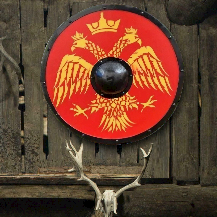 Double-Headed Eagle Smooth Medieval Shield, 24"