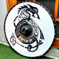 Fenrir Black and White Smooth Viking Shield, 24"