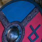 Handcarved Blue And Red Style Rune Viking shield, 24"