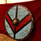Lagertha Shieldmaiden Blue and Red Plank Viking Shield, 24"