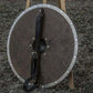 Black Smooth Viking Shield With Runes, 24"
