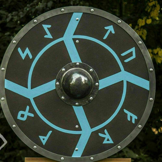 Smooth Face Lightning and Storm Runes Viking Shield